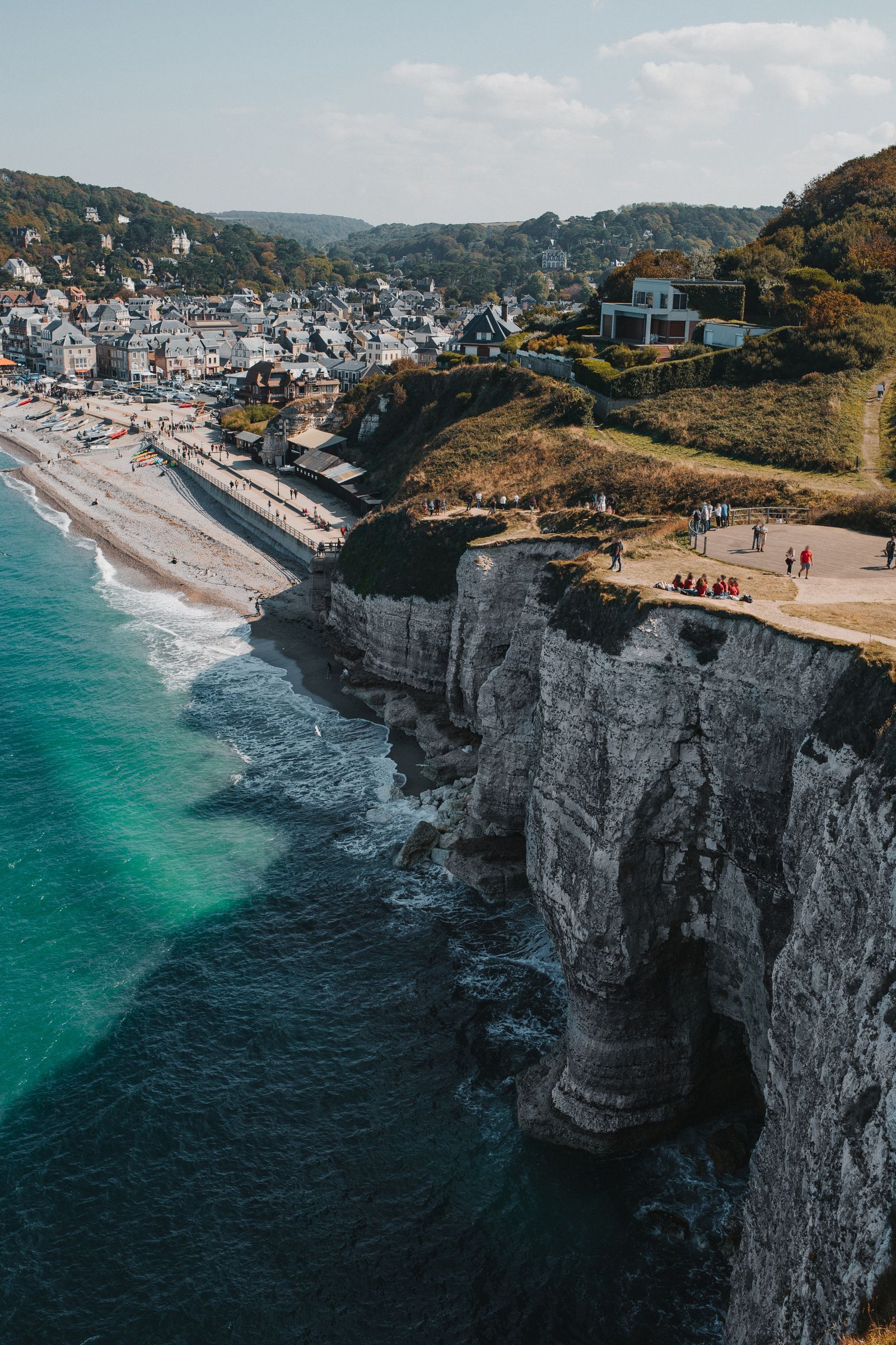 Cliffs and turquoise sea
